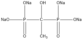 羟基乙叉二膦酸四钠（HEDP•Na4）结构式
