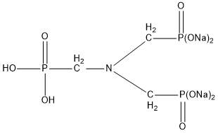 氨基三甲叉膦酸四钠（ATMP•Na4）结构式