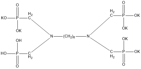 己二胺四甲叉膦酸钾盐（HMDTMPA）结构式
